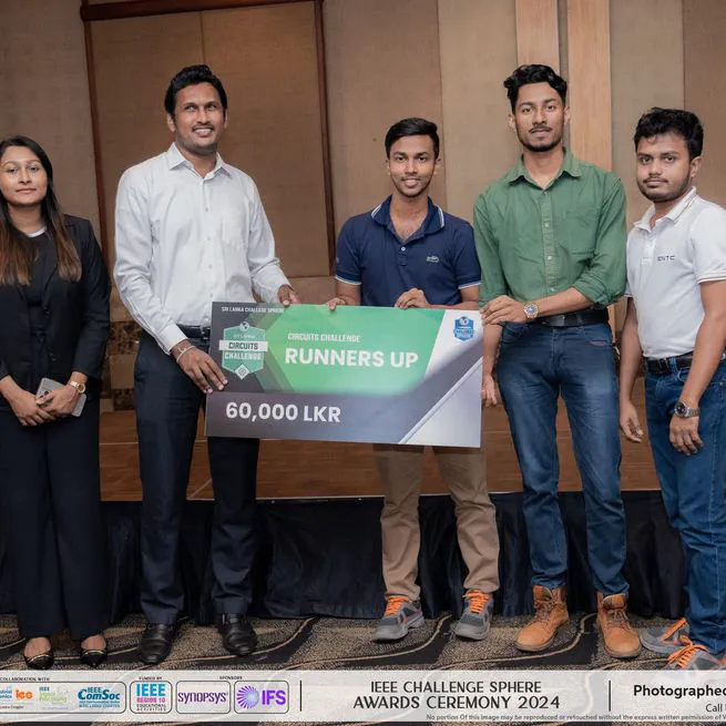 First runners-up 🏆 in the Sri Lanka Circuits Challenge 2024, the open-ended electronic product design organized by the IEEE Sri Lanka ChallengeSphere.